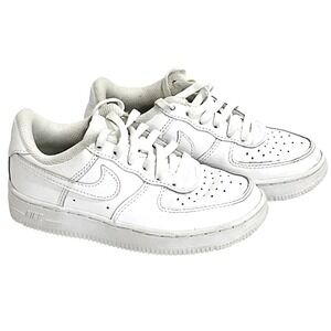 Nike DH 2925-111 triple white Force 1‎ low leather preschool size 11 child kids